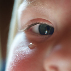 Kyynel lapsen silmäkulmassa