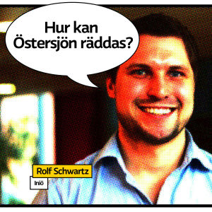 Rolf Schwartz portsätt som seriesida med pratbubbla och texten "Hur kan Östersjön räddas?"