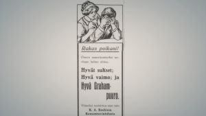 Graham-puuro mainos lehdessä vuonna 1917