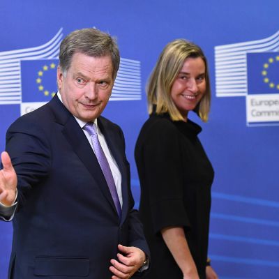 Presidentti Sauli Niinistö tapasi Brysselissä muun muassa EU:n ulkopoliittinen edustajan Federica Mogherinin.