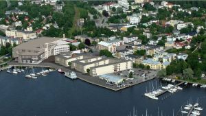 Arkitektens syn på hur Norra hamnen kunde se ut. Plan över Norra hamnen