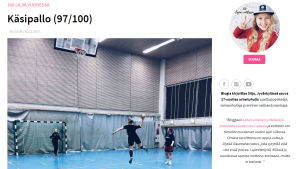 Bloggerskan Silja Penttinen testade handboll inom ramen för #suomi100laija