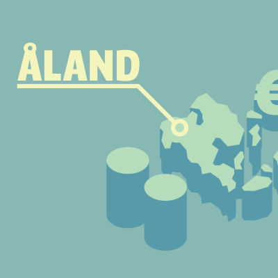 Karta över landskapet Åland och eurosymboler