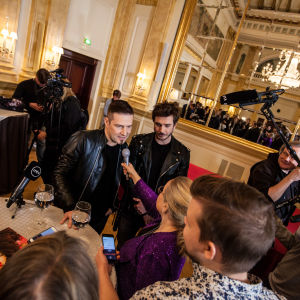 Sebastian Rejman ja Darude haastattelussa.