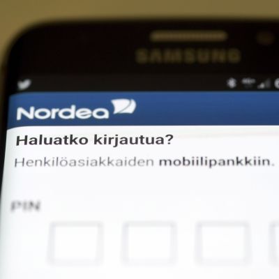 Nordean mobiilipankin sisäänkirjautumisikkuna.
