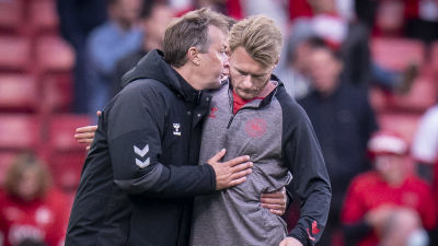 Kasper Hjulmand och Simon Kjær i EM.