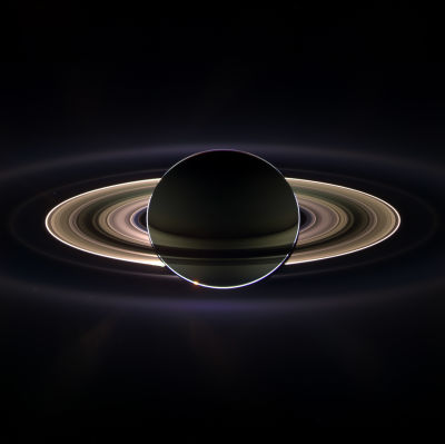 Saturnus ringar och månar.