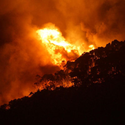 Brand nära Melbourne, Australien