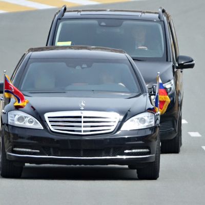 Kim Jong-unin limusiini Vladivostokissa 25. huhtikuuta.