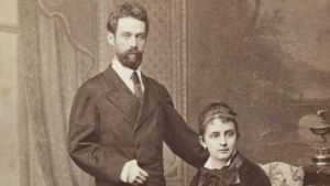 Konstnären Egon Schieles föräldrar Adolf och Marie Schiele. Konstnären Egon Schieles föräldrar Adolf och Marie Schiele.