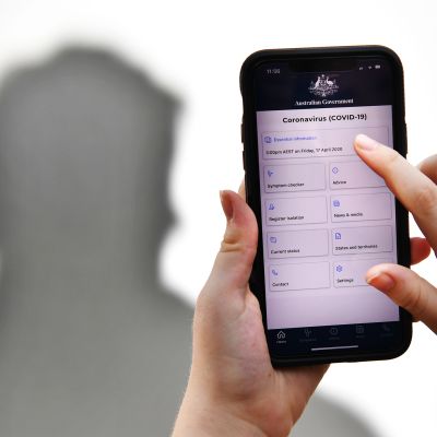 Kuvassa on Australian hallituksen koronavirustartuntojen jäljittämiseen tarkoitettu sovellus.