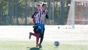Inhopparen John Fagerström gjorde ett mål då BK-46 vann över FC Åland. (Arkivbild). BK:s John Fagerström i en träningsmatch mot NuPS 12.3.2016