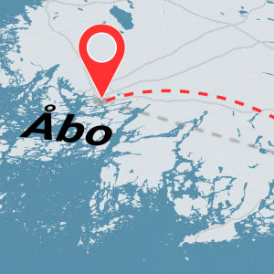 En bild på en karta med texten Åbo.