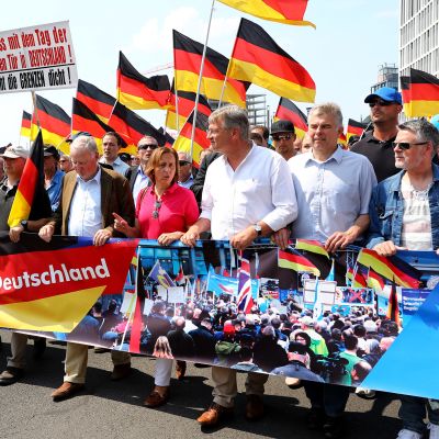 AfD:n mielenosoittajia.