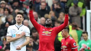 Romelu Lukaku satte sitt 100:e mål i Premier League. Romelu Lukaku.
