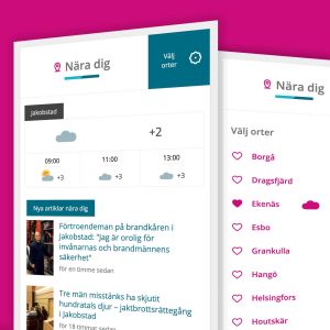 Skärmdump som visar vädret i Nära dig-funktionen