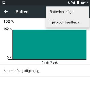 Med ett Android-system hittar man batteriinformation i Inställningar - Batteri. Batteriinfo med Android.