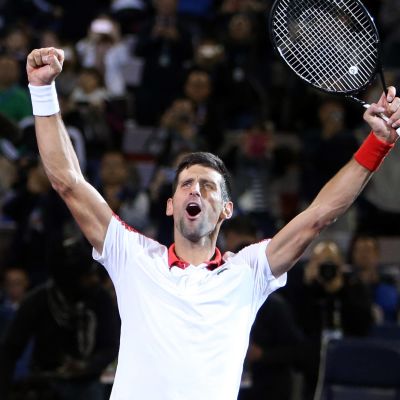 Novak Djokovic jublar.