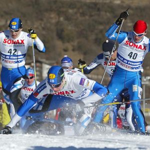Ohtonen på näsan i VM i Val di Fiemme 2003. Olli Ohtonen på näsan under skid-VM i Val di Fiemme 2003.