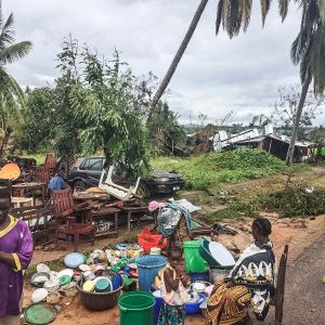 Följderna av cyklonen Kenneth i Macomia, Mocambique 28.4.2019