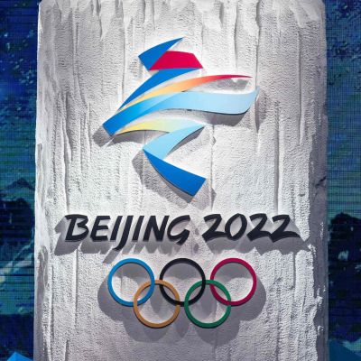Pekingin vuoden 2022 talviolympiakisojen logo. 