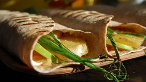 Grillade laxwraps.