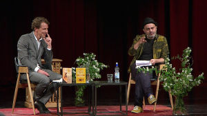 Kirjailijat Juha Itkonen ja Hassan Blasim