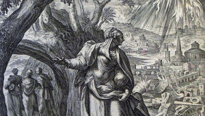 Sodoman tuho The Phillip Medhurst Picture Torah 98. Destruction of Sodom. Genesis cap 19 vv 24, 26. De Vos.