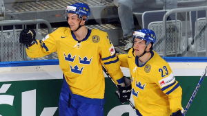 Radarparet Harju-Omark i Tre Kronor. Linus Omark och Johan Harju (t.v.), VM 2010