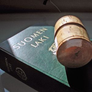 A law book and a judge's gavel.