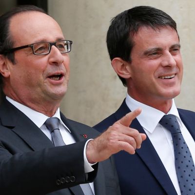 François Hollande ja Manuel Valls vierekkäin.