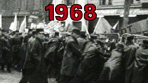 Demonstranter i Paris 1968.