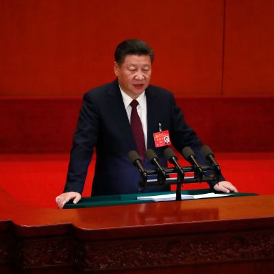 Kiinan presidentti Xi Jinping puhui tänään kommunistisen puolueen 19. puoluekokouksessa.