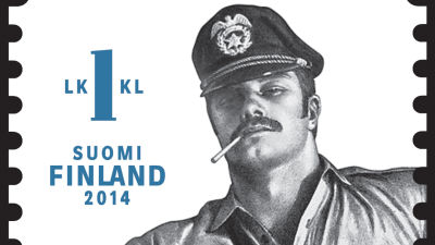 Frimärke med Tom of Finland-motiv