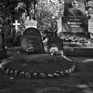 Zacharias Topelius barns, Rafaels och Rosas grav på Helsingfors gamla kyrkogård 1938, kvarter 20