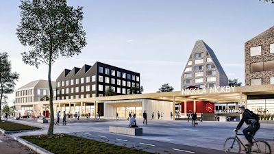 Arkitekturbyrån MUUANs vision över Nickby nya järnvägsstation.