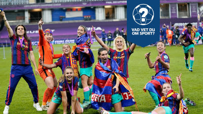 Barcelonas damer jublar efter Champions League-segern 2021.