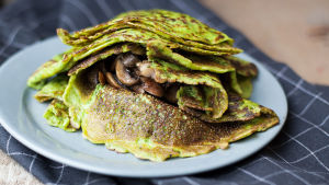 Grönkålscrepes. Crepes med grönkål.