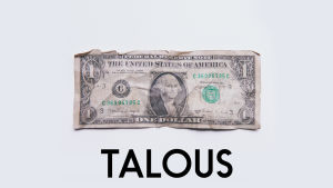 Battlen talouskokonaisuuden teemakuva. Kuvassa rypistynyt US dollarin seteli.