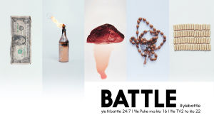 Battle – loppu öyhötykselle! Yle.fi/battle 24/7, Yle puhe ma klo 16 ja yle tv2 to klo 22. #ylebattle