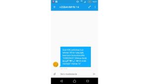 Skärmdump på reklam-sms som har skickats in till Spotlight tips Sms-reklam för ett nätkasino