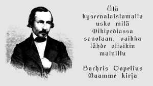 Topeliuksen "sitaatti" lähdekritiikistä