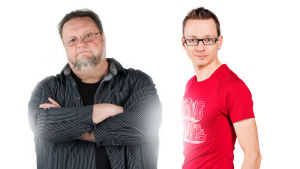 Musiikkitoimittajat Risto Nordell ja Kare Eskola.
