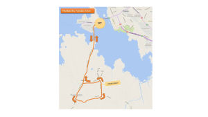 Cykelkarta för sprintsträckan. Cykelkarta över sprintsträckan i Vasa sun city triathlon 2016