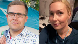 Jussi Eronen och Salla Vuorikoski Bildcollage av journalisterna Jussi Eronen och Salla Vuorikoski