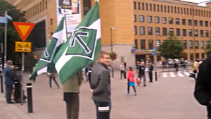 Finska Motståndsrörelsen i Helsingfors centrum 10 september 2016. Finska Motståndsrörelsen i Helsingfors centrum 10.9.2016