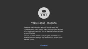 Ett sätt att begränsa kakor är att surfa privat eller incognito. Skärmdump från en incognito-flik i Google Chrome.