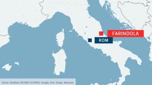 Karta över Italein, Rom och Farindola