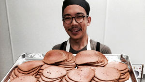 Växtslaktaren Kale Walch med vegetarisk skinka. Växtslaktaren Kale Walch med vegetarisk skinka