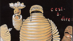 Michelinguiden har hängt med sedan sent 1800-tal Den ursprungliga michelingubben höjer ett glas.